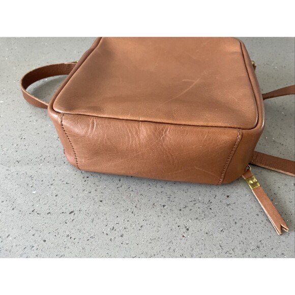 Madewell Square Satchel Crossbody Leather Bag Tan Leather - Picture 9 of 16